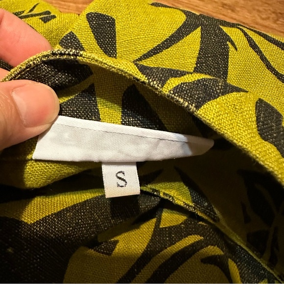 Bryn Walker Green Black 100% Linen Oversized Top Size Small - Picture 6 of 10